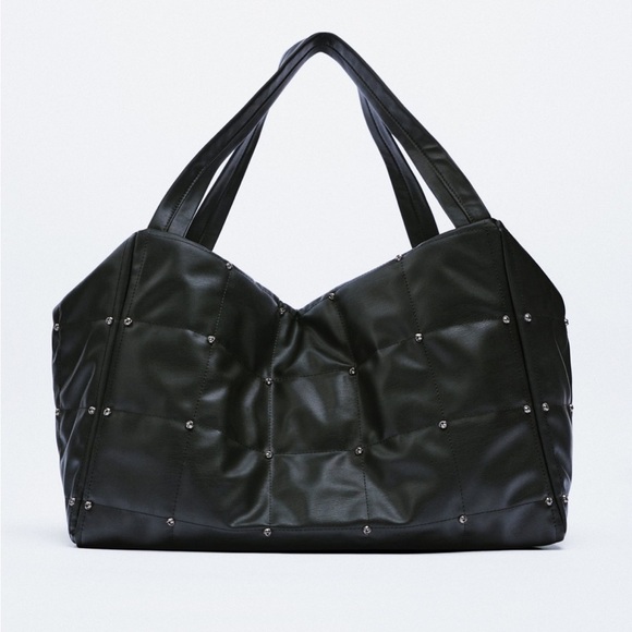 ZARA Large Studded Maxi Bucket Bag BNWT - Picture 2 of 8